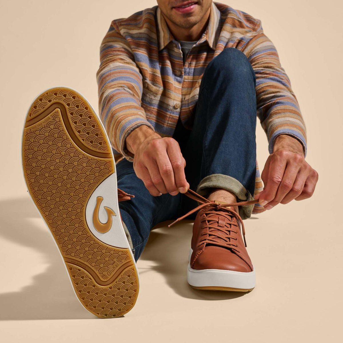 OluKai Lae‘ahi Lī ‘Ili Men's Leather Sneakers - Men