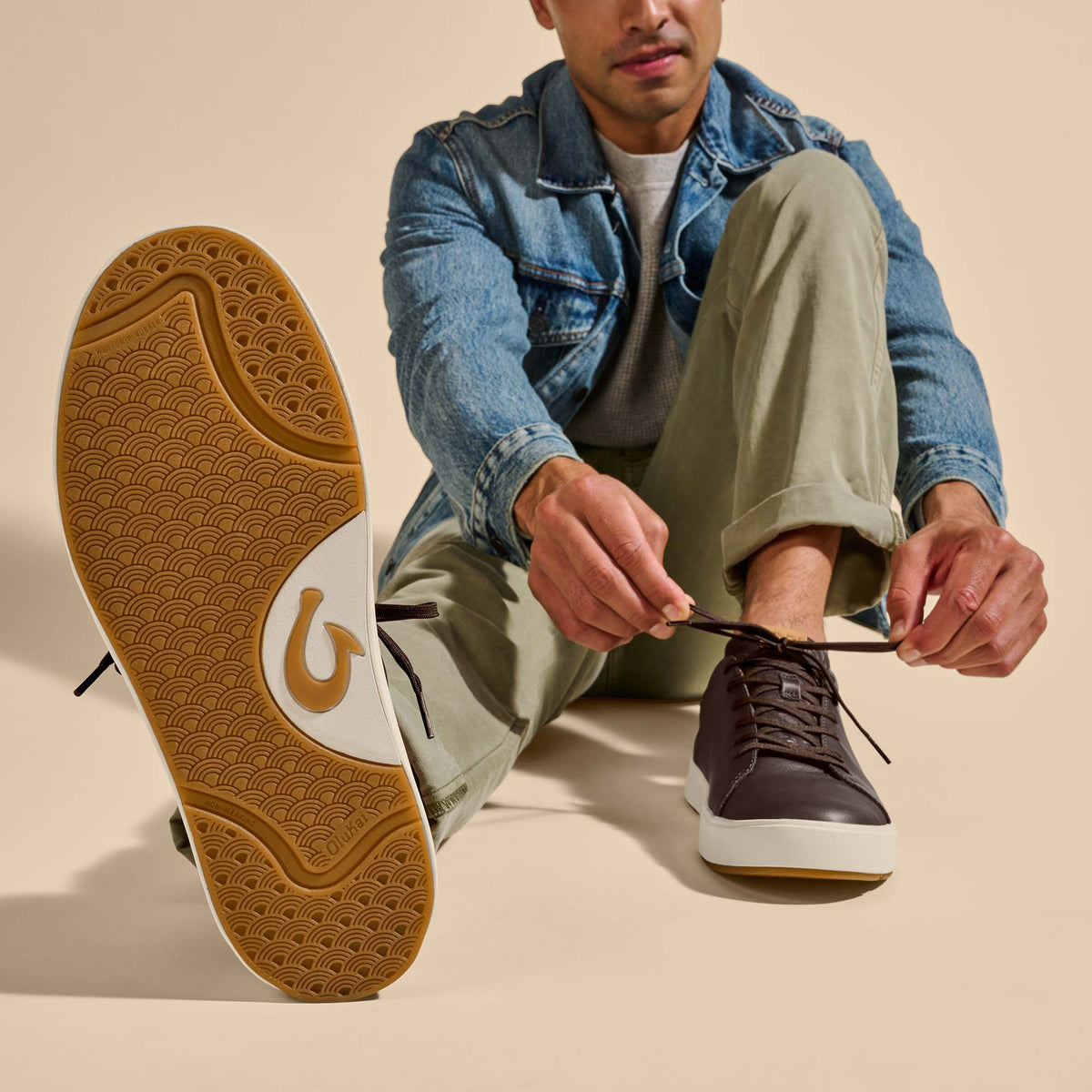 OluKai Lae‘ahi Lī ‘Ili Men's Leather Sneakers - Men