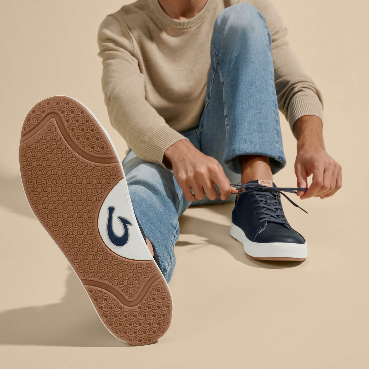 OluKai Lae‘ahi Lī ‘Ili Men's Leather Sneakers - Men