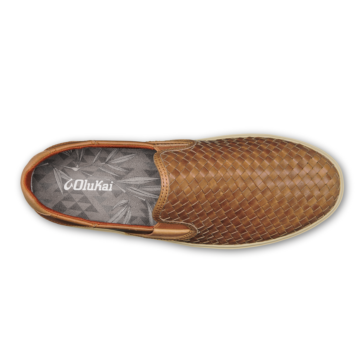 OluKai Lae‘ahi Lauhala Men's Leather Slip-On Sneakers - Men