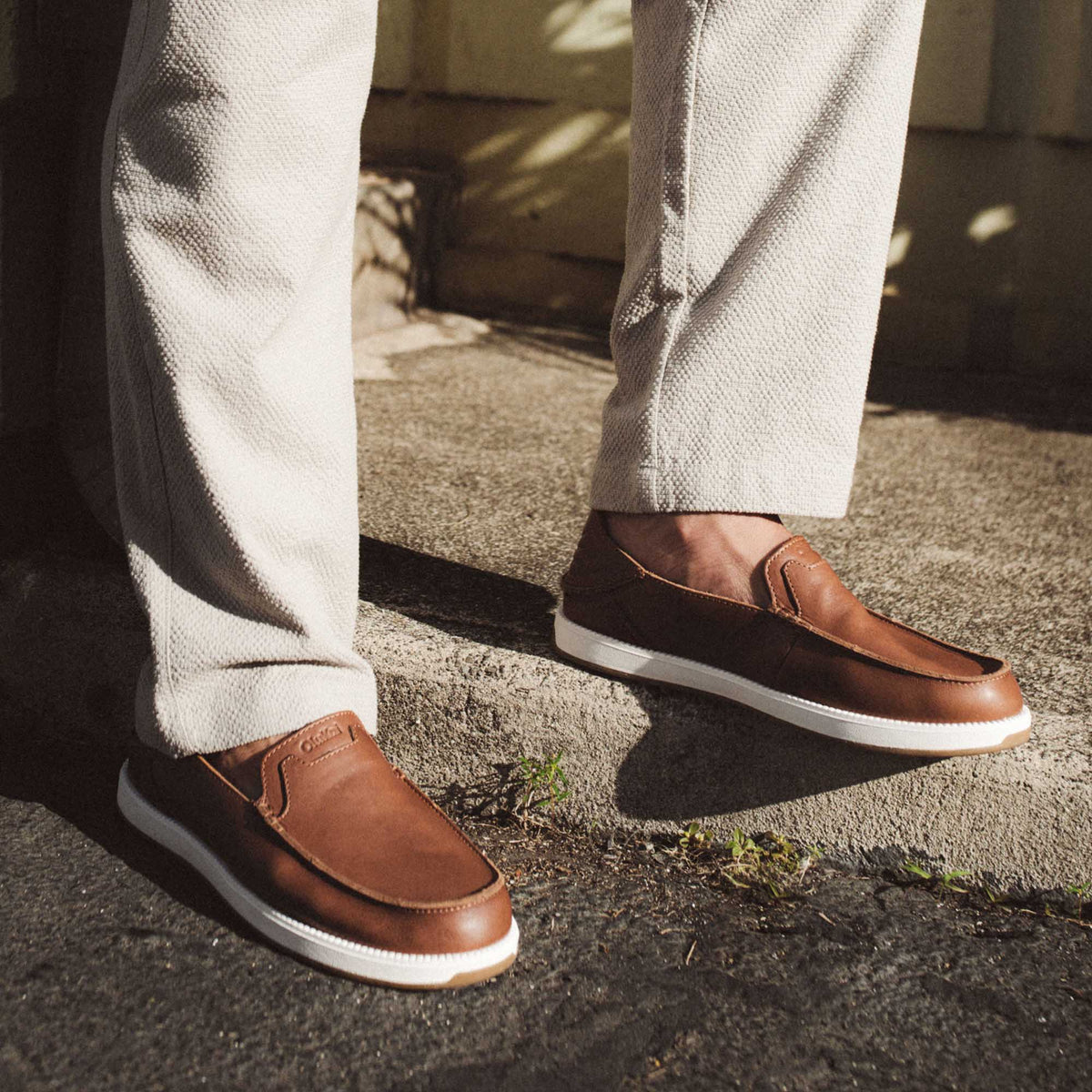 OluKai Kākaha Nia Men‘s Leather Slip-On Shoes - Men