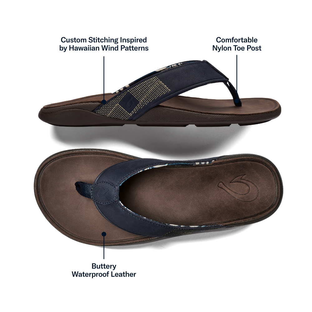OluKai Tuahine Men's Waterproof Leather Beach Sandals - Men